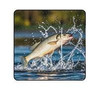 FHESDCW Big Mouth Bass Bites Bait Coperta da picnic con borsa tote con cerniera, coperta impermeabile portatile per esterni, leggera e pieghevole, tappetino per spiaggia, campeggio, parco, 150 x 150
