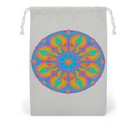 FHESDCW Borsa in tela con coulisse con mandala sfumato, sacchetti riutilizzabili per gioielli da viaggio, sacchetti lavabili per regali, caramelle, cosmetici, 12 x 18 cm