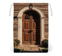 FHESDCW Borsa in tela con coulisse in stile retrò con porta rurale, sacchetti riutilizzabili per gioielli da viaggio, sacchetti lavabili per regali, caramelle, cosmetici, 12 x 18 cm