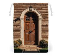 FHESDCW Borsa in tela con coulisse in stile retrò con porta rurale, sacchetti riutilizzabili per gioielli da viaggio, sacchetti lavabili per regali, caramelle, cosmetici, 20 x 25 cm