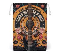 FHESDCW Borsa in tela con coulisse per chitarra bassa, sacchetti riutilizzabili per gioielli, sacchetti lavabili per regali, caramelle, cosmetici, 20 x 25 cm