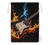 FHESDCW Borsa in tela con coulisse per chitarra elettrica, sacchetti riutilizzabili da viaggio, sacchetti lavabili per regali, caramelle, cosmetici, 20 x 25 cm