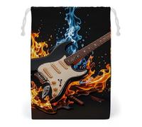 FHESDCW Borsa in tela con coulisse per chitarra elettrica, sacchetti riutilizzabili da viaggio, sacchetti lavabili per regali, caramelle, cosmetici, 12 x 18 cm