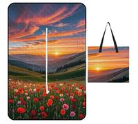 FHESDCW Cloud Garden at Sunset coperta da picnic con borsa tote con cerniera, coperta portatile impermeabile per esterni, leggera e pieghevole, per spiaggia, campeggio, parco, 150 x 100 cm