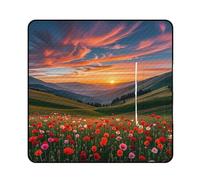 FHESDCW Cloud Garden at Sunset coperta da picnic con borsa tote con cerniera, coperta portatile impermeabile per esterni, leggera e pieghevole, per spiaggia, campeggio, parco, 200 x 200 cm