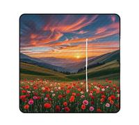 FHESDCW Cloud Garden at Sunset coperta da picnic con borsa tote con cerniera, coperta portatile impermeabile per esterni, leggera e pieghevole, per spiaggia, campeggio, parco, 150 x 150 cm