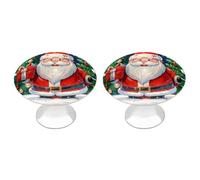 FHESDCW Confezione da 2 pomelli per armadietti in acciaio inox con viti, con scritta Merry Christmas Santa Claus, facili da installare, moderni per cucina, bagno, comò