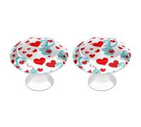 FHESDCW Confezione da 2 pomelli per armadietti in acciaio inox con viti, Love Little Dragon, facili da installare, moderni per cucina, bagno, comò