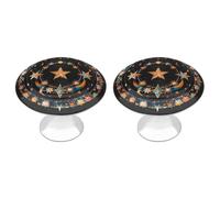 FHESDCW Confezione da 2 pomelli per armadietti in acciaio inox con viti, splendide stelle e luna, facili da installare, moderni per cucina, bagno, comò
