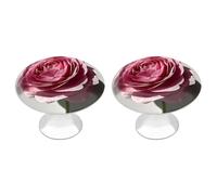 FHESDCW Confezione da 2 pomelli per armadietti in acciaio inox con viti, un bellissimo cassetto a forma di fiore, facile installazione, moderni tiranti per armadietti per cucina, bagno, comò