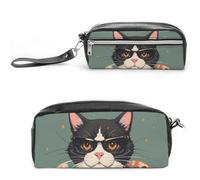 FHESDCW Cool Rich Gangster Boss - Astuccio grande capacità con cerniera, borsa cosmetica impermeabile da appendere per viaggi, astuccio vintage in pelle per donne e uomini