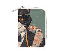 FHESDCW Cool Rich Gangster Boss - Porta carte di credito in pelle con 20 scomparti per carte di credito, piccola borsa con cerniera