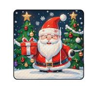 FHESDCW Coperta da picnic con Babbo Natale Merry Christmas, con borsa tote con cerniera, impermeabile, portatile, per esterni, leggera, pieghevole, per spiaggia, campeggio, parco, 150 x 150 cm