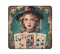 FHESDCW Coperta da picnic con carte da poker da donna, con borsa tote con cerniera, impermeabile, portatile, per esterni, leggera, pieghevole, per spiaggia, campeggio, parco, 200 x 200 cm