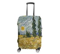 FHESDCW Copertura per valigie con campi di grano e cipressi, accessori da viaggio lavabili, protezione antigraffio e antipolvere, adatta per bagagli da 48 a 81 cm, Stile:, S, Classico