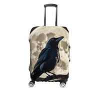 FHESDCW Copertura per valigie con corvo nero su luna piena, accessori da viaggio lavabili, protezione antigraffio e antipolvere, adatta per bagagli da 48 a 81 cm, Stile:, XL, Classico