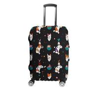 FHESDCW Copertura per valigie con simpatico gatto dei cartoni animati, accessori da viaggio lavabili, antigraffio e antipolvere, protezione per valigie da 48-81 cm, Stile:, S, Classico