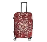 FHESDCW Copertura per valigie in stile bohémien, con fiori rossi profondi, accessori da viaggio lavabili, protezione antigraffio e antipolvere, adatta per bagagli da 48 a 81 cm, Stile:, S, Classico