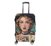 FHESDCW Copribagagli da donna con carte da poker per valigie, accessori da viaggio lavabili, protezione antigraffio e antipolvere, adatta per bagagli da 48 a 81 cm, Stile:, S, Classico