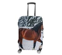 FHESDCW Copripagagli invernali per valigie, con cavalli sportivi nella neve, accessori da viaggio lavabili, protezione antigraffio e antipolvere, adatta per bagagli da 48 a 81 cm, Stile:, L, Classico