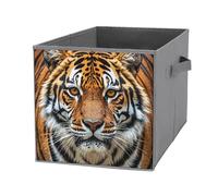 FHESDCW Fierce Tiger, scatola portaoggetti pieghevole con manici, resistente Oxford, 1 organizer pieghevole per armadio, per casa, scaffale, ufficio, viaggi