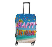 FHESDCW Happy Birthday on The Beach - Copribagagli per valigie, accessori da viaggio lavabili, antigraffio e antipolvere, protezione per valigie da 48-81 cm, Stile:, S, Classico