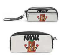 FHESDCW Interessante astuccio Kimchi con cartone animato Kimchi, grande capacità, con cerniera, borsa per cosmetici da appendere, impermeabile, per viaggi, astuccio vintage in pelle per donne e uomini