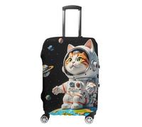 FHESDCW Interessante copertura per bagagli con gatto astronauta per valigie, accessori da viaggio lavabili, protezione antigraffio e antipolvere per bagagli da 48-81 cm, Stile:, S, Classico