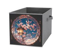 FHESDCW Lanterna rotonda splendido modello pieghevole scatola portaoggetti con manici, durevole Oxford Storage Cubes, 1 organizer pieghevole per armadio, per casa, scaffale, ufficio, viaggi