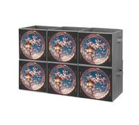 FHESDCW Lanterna rotonda splendido modello pieghevole scatola portaoggetti con manici, durevole Oxford Storage Cubes, 6 pezzi organizer pieghevole armadio per casa, scaffale, ufficio, viaggi
