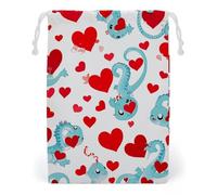 FHESDCW Love Little Dragon Borsa in tela con coulisse, sacchetti riutilizzabili per gioielli da viaggio, sacchetti lavabili per regali, caramelle, cosmetici, 20 x 25 cm