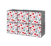FHESDCW Love Little Dragon - Scatola portaoggetti pieghevole con manici, cubi portaoggetti Oxford resistenti, 6 pezzi, organizer pieghevole per armadio, per casa, scaffale, ufficio, viaggi