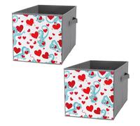 FHESDCW Love Little Dragon - Scatola portaoggetti pieghevole con manici, in tessuto Oxford resistente, 2 pezzi, organizer pieghevole per armadio, per casa, scaffale, ufficio, viaggi