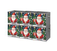 FHESDCW Merry Christmas - Scatola portaoggetti pieghevole con manici, in tessuto Oxford resistente, 6 pezzi, organizer pieghevole per armadio, per casa, scaffale, ufficio, viaggi