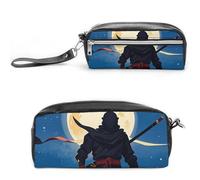 FHESDCW Moonlight - Astuccio per matite ninja in stile acquerello, grande capacità, con cerniera, da appendere, impermeabile, per viaggi, astuccio vintage in pelle per donne e uomini