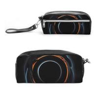 FHESDCW Mysterious Cosmic Black Holes Astuccio grande capacità con cerniera, borsa cosmetica impermeabile da appendere per viaggi, astuccio vintage in pelle per donne e uomini