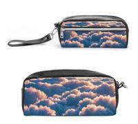 FHESDCW On Top of The Cloud, astuccio grande capacità con cerniera, borsa per cosmetici da appendere, impermeabile, per viaggi, astuccio vintage in pelle per donne e uomini