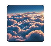 FHESDCW On Top of The Cloud, coperta da picnic con borsa con cerniera, impermeabile, portatile, per esterni, leggera, pieghevole, per spiaggia, campeggio, parco, 150 x 150 cm