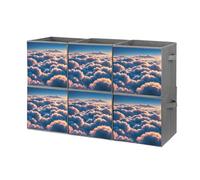 FHESDCW On Top of The Cloud, scatola portaoggetti pieghevole con manici, cubi portaoggetti Oxford resistenti, 6 pezzi, organizer pieghevole per armadio, per casa, scaffale, ufficio, viaggi