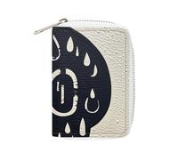 FHESDCW Porta carte di credito a forma di goccia d'acqua, per uomini e donne, in pelle, con 20 scomparti per carte di credito, piccola borsa con cerniera