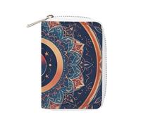 FHESDCW Porta carte di credito circolare con frammenti floreali per uomini e donne, porta carte di credito in pelle con 20 scomparti per carte di credito piccola borsa con cerniera