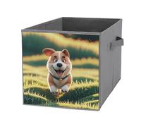FHESDCW Real Maji Dog Running Scatola portaoggetti pieghevole con manici, durevole Oxford Storage Cubes, 1 organizer pieghevole per armadio, per casa, scaffale, ufficio, viaggi