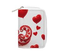 FHESDCW Red Love Little Dragon Porta carte di credito per uomini e donne, porta carte di credito in pelle con 20 scomparti per carte di credito piccola borsa con cerniera