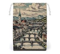 FHESDCW Salisburgo Regione Borsa in tela con coulisse, sacchetti riutilizzabili per gioielli da viaggio, sacchetti lavabili per regali, caramelle, cosmetici, 20 x 25 cm