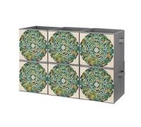 FHESDCW Scatola portaoggetti pieghevole circolare con manici, cubi Oxford resistenti, organizer pieghevole per armadio, per casa, scaffale, ufficio, viaggi