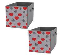 FHESDCW Scatola portaoggetti pieghevole con manici, resistente Oxford, 2 pezzi, organizer pieghevole per armadio, per casa, scaffale, ufficio, viaggi