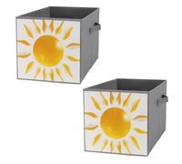 FHESDCW Scatola portaoggetti pieghevole con motivo astratto, luce solare dorata, con manici, in tessuto Oxford resistente, 2 pezzi, organizer pieghevole per armadio, per casa, scaffale, ufficio