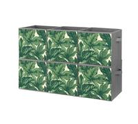 FHESDCW Scatola portaoggetti pieghevole con motivo botanico verde con manici, cubi Oxford resistenti, organizer pieghevole per casa, scaffale, ufficio, viaggi