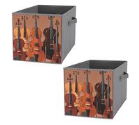 FHESDCW Scatola portaoggetti pieghevole monocromatica per strumenti a corda con manici, cubi Oxford resistenti, organizer pieghevole per armadio, per casa, scaffale, ufficio, viaggi