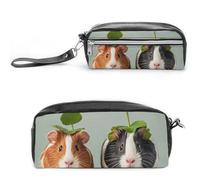 FHESDCW Simpatico astuccio a forma di guinea, grande capacità, con cerniera, da appendere, impermeabile, per viaggi, astuccio vintage in pelle per donne e uomini